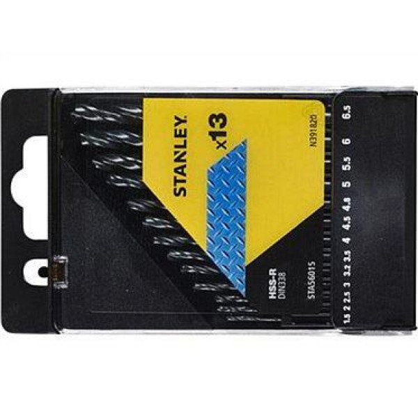 Набор сверл 1.5- 6.5мм по металлу STANLEY 13шт STA56015-QZ