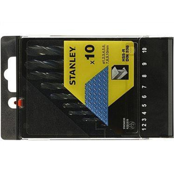 Набор свёрл 1 - 10 мм по металлу STANLEY 10шт. STA56030-QZ