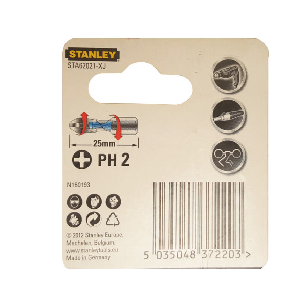 Насадка отверточная PH2х25/50мм крестовая STANLEY FatMax 2 шт. STA62021-XJ