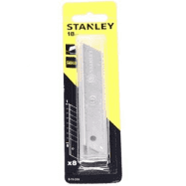 Лезо відламуване сегментне 18 мм потовщене STANLEY (8 штук у пачці) 0-11-219