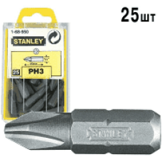 Насадка отверточная шестигранная 1/4" "Philips" PH3х25мм STANLEY, 25шт. 1-68-950