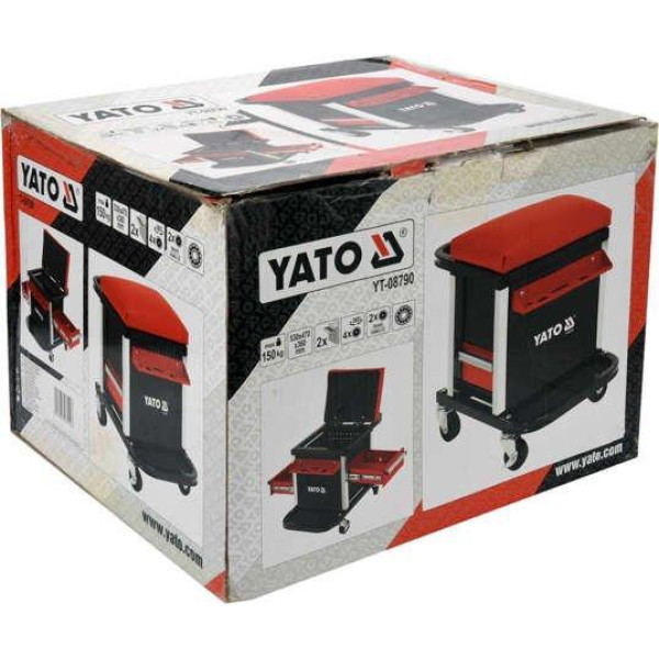 Табурет на колесах із 2 ящиками YATO, 530х470х360мм YT-08790