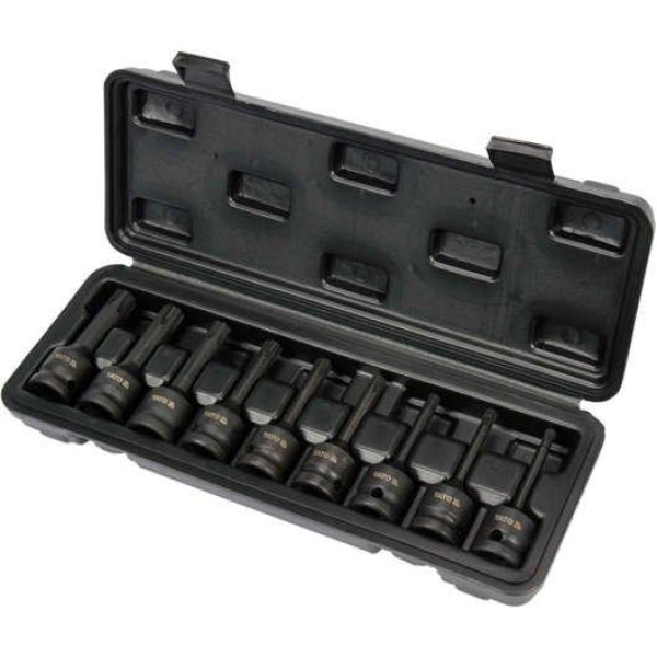 Набір насадок викруткових ударних RIBE 1/2" RM5-RM14 YATO, 9 шт. у кейсі YT-10681