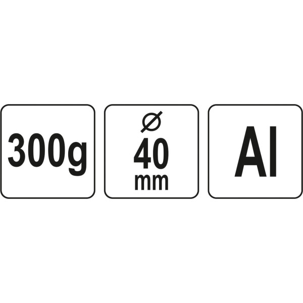 Молоток слюсарний алюмінієвий 40х300мм YATO 300г дерев'яна ручка YT-45281