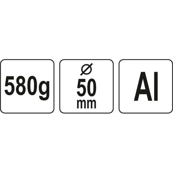 Молоток слюсарний алюмінієвий 50х320мм YATO 580г дерев'яна ручка YT-45282