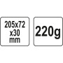 Клин для раскола древесины пластиковый YATO 205х72х30мм YT-79882