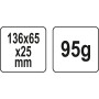 Клин для раскола древесины пластиковый YATO 136х65х25мм  95г YT-79883