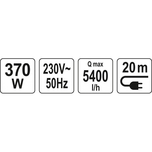 Насос для чистої води глибинний 35/80 м YATO 370 Вт 5400 л/год YT-85300