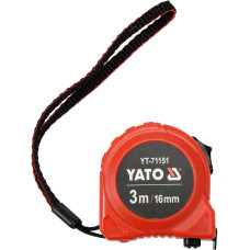 Рулетка сталь с нейлоновым покрытием 3м х 16мм YATO двойная блокировка YT-71151