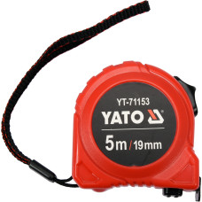 Рулетка 5м х 19мм сталева нейлонове покриття YATO подвійна блокування YT-71153