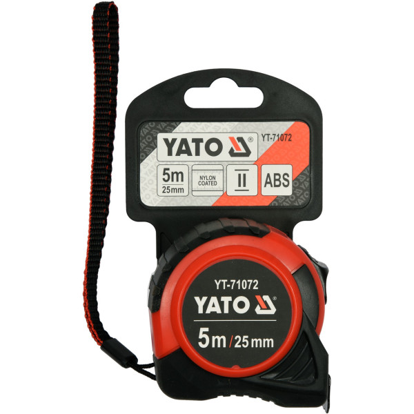 Рулетка 5 м Х 25 мм сталева стрічка нейлонове покриття YATO YT-71072