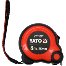 Рулетка 8 м х 25 мм сталева нейлонове покриття YATO подвійне блокування YT-71077