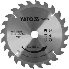 Диск пильный по дереву победитовый YATO 190х20x2.2x1.5мм 24Т YT-60634