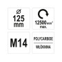 Круг зачисний нейлоновий для КШМ 125 мм М14 YATO YT-47820