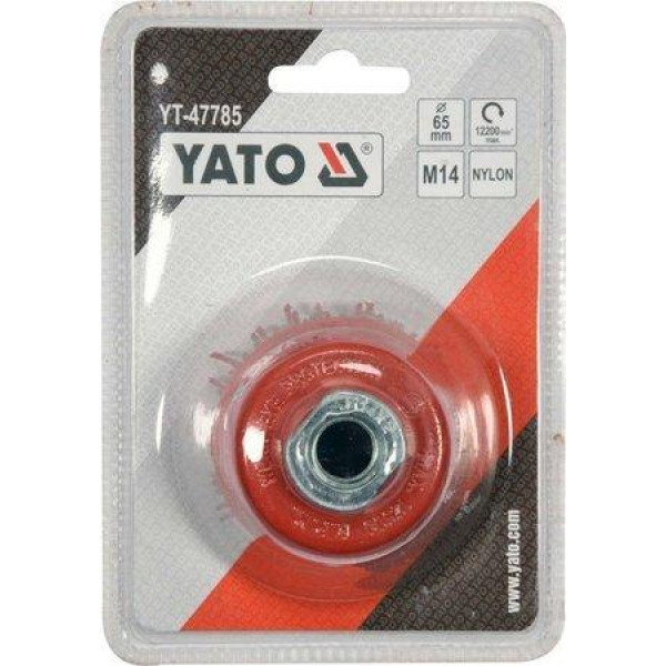 Щетка-чашка зачистная из нейлона 65мм М14 YATO для УШМ YT-47785