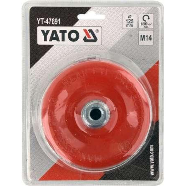 Щетка-чашка 125мм М14 из стальной плетеной проволоки для УШМ YATO YT-47691