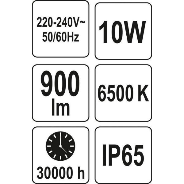 Прожектор с SMD-диодным излучателем YATO 10Вт  230В  900лм 14 диодов YT-81822