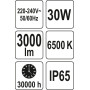 Прожектор с SMD-диодным излучателем YATO 30Вт  230В  3000лм  42 диода YT-81824