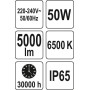 Прожектор с SMD-диодным излучателем YATO 50Вт 230В  5000лм 70диодов YT-81825