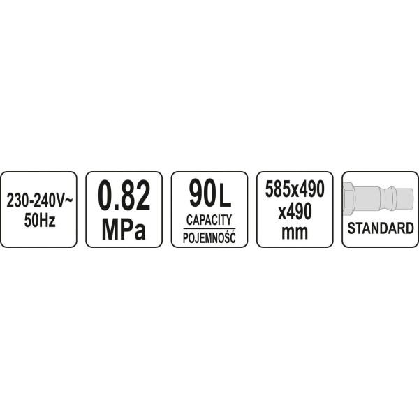 Камера пескоструйная YATO 90л 4 форсунки 0.27-0.82МПа 424-707 л/мин YT-55840