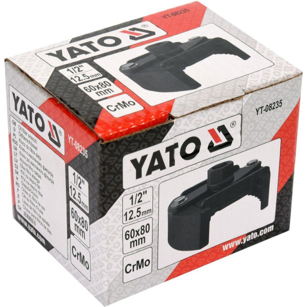 Знімач оливного фільтра розвідний 60-80 мм YATO квадрат 1/2" YT-08235