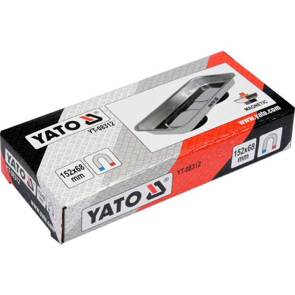 Таця прямокутна з магнітним дном YATO 152х68х16мм YT-08312