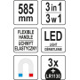 Захват магнитный гибкий с LED подсветкой YATO 585мм YT-06613