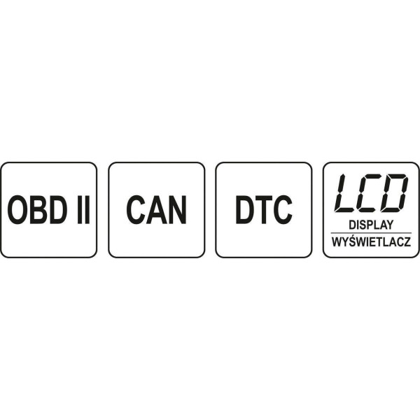 Тестер діагностичний OBD2 з LCD-дисплеєм YATO YT-72977
