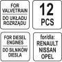Набор фиксаторов ГРС дизельных двигателей группы Renault  Nissan Opel YATO 12предм. YT-06006