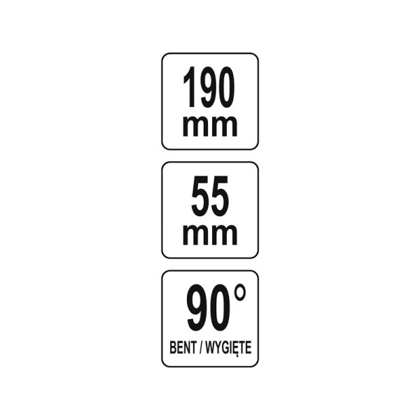 Щипцы Сегера удлиненные выгнутые 90°для стопорных колец YATO 190/55 мм YT-06561