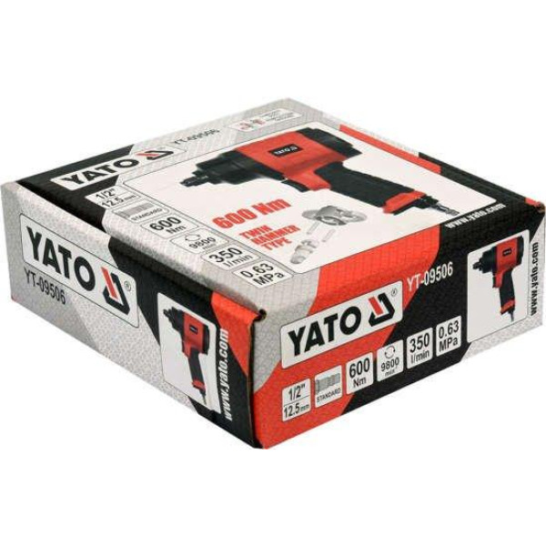 Гайковерт ударный пневматический YATO квадрат 1/2" 600Нм YT-09506