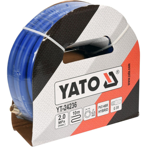 Шланг пневматический гибридный 12.5мм 3/8" резьбовое соединение YATO 10м / 20м / 30м YT-24236