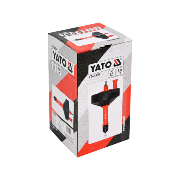 Трос 6ммх6м на бобине для очистки труб YATO со шпинделем под дрель YT-24990