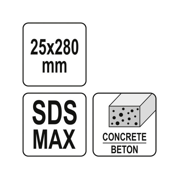 Зубило плоское для перфоратора SDS-Max YATO 25х280мм YT-47341