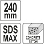 Молоток бучарда для перфоратора SDS-Max YATO 60х60х240 мм YT-47348