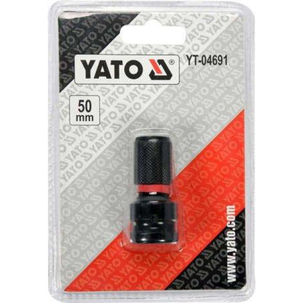 Перехідник ударний для викруткових насадок 1/2" x HEX-1/4" YATO 50 мм YT-04691