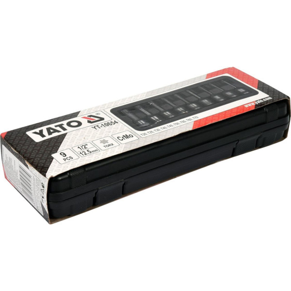 Набір насадок викруткових ударних TORX 1/2" T20-T70 YATO 9 шт., YT-10654