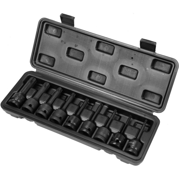 Набір насадок викруткових ударних TORX 1/2" T20-T70 YATO 9 шт., YT-10654