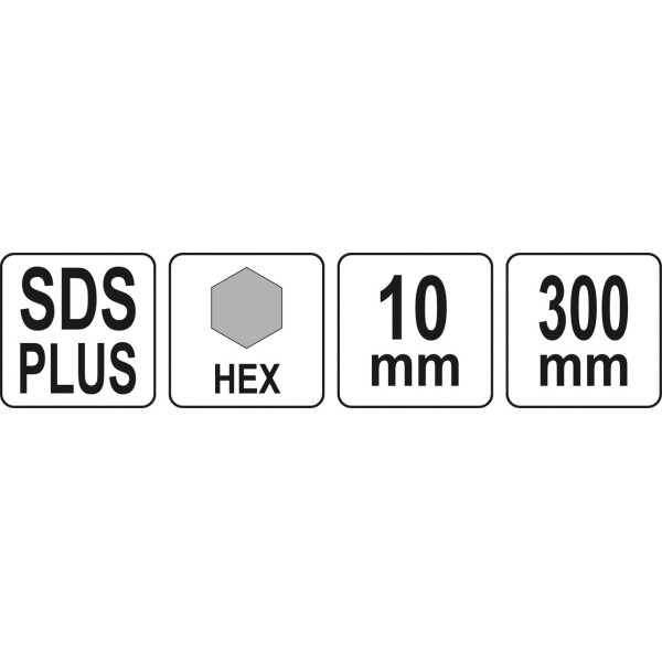 Удлинитель для держателей корончатых сверл SDS+ для HEX10 YATO 300мм YT-43993
