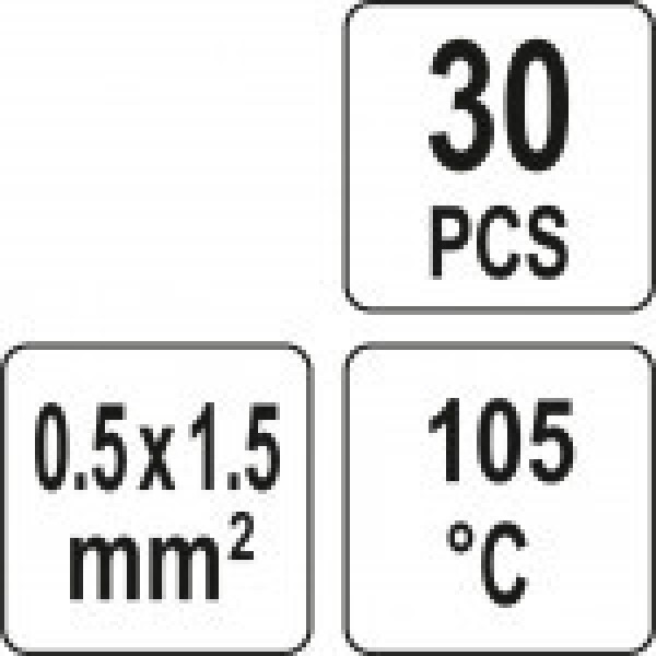 Кембрик термоусадочный при t≤ 105°C с оловом для проводов 0.5-1.5 мм² YATO 30шт. YT-81441