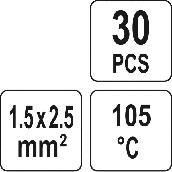 Кембрик термоусадочный при t≤ 105°C с оловом для проводов 1.5-2.5 мм² YATO 30шт. YT-81442