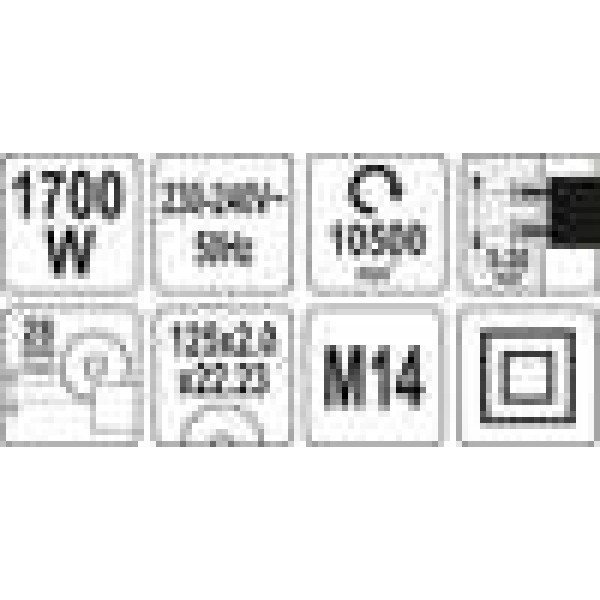 Штроборіз мережевий для бетону YATO 1700 Вт 125 мм YT-82015