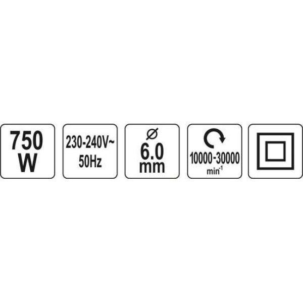 Шлифмашина прямая сетевая YATO  750 Вт YT-82080