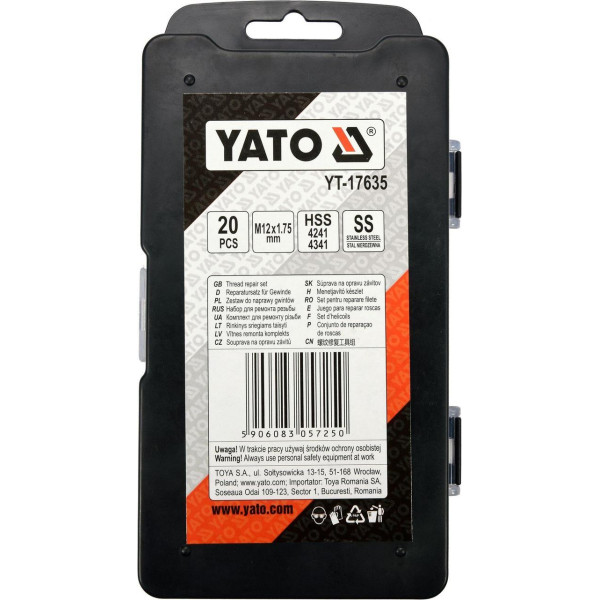 Набір для ремонту різьблення M12x1.75 YATO YT-17635