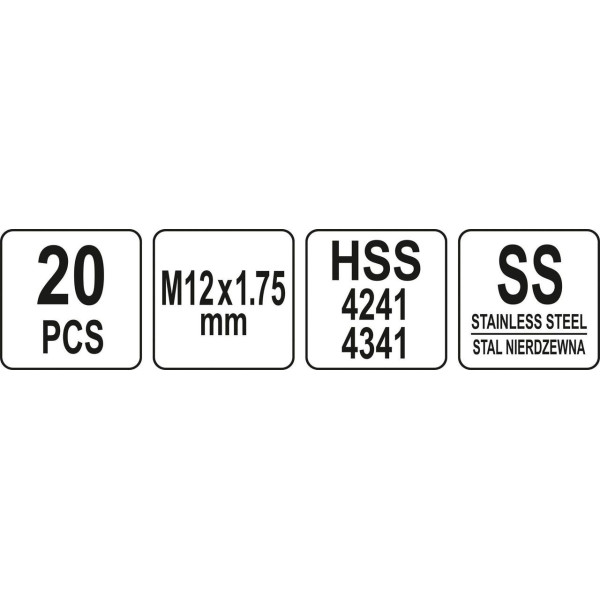 Набір для ремонту різьблення M12x1.75 YATO YT-17635