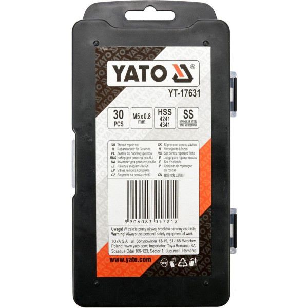 Набір для ремонту різьблення М5х0.8мм YATO YT-17631