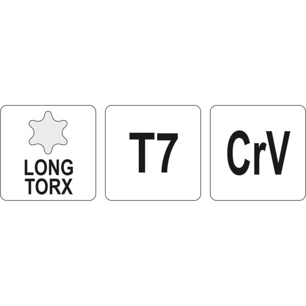 Ключ TORX Г-подібний 2-сторонній Т7 YATO 16х71мм YT-05491
