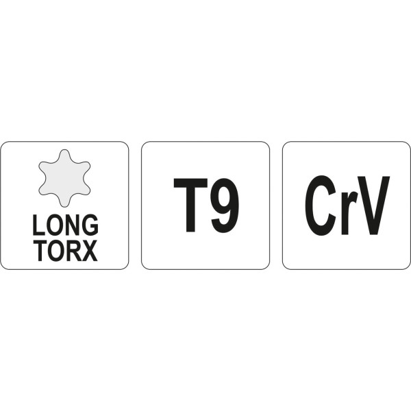Ключ TORX Г-подібний 2-сторонній Т9 YATO 16х80мм YT-05493