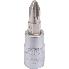 Головка торцевая 1/4" 37 мм с отверточной насадкой "Philips" РН2 YATO YT-04412
