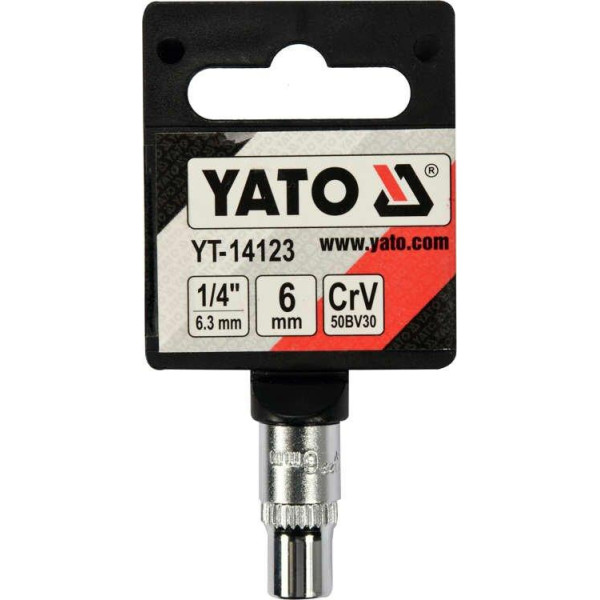 Головка торцевая шестигранная 1/4" М6 YATO 25мм YT-14123